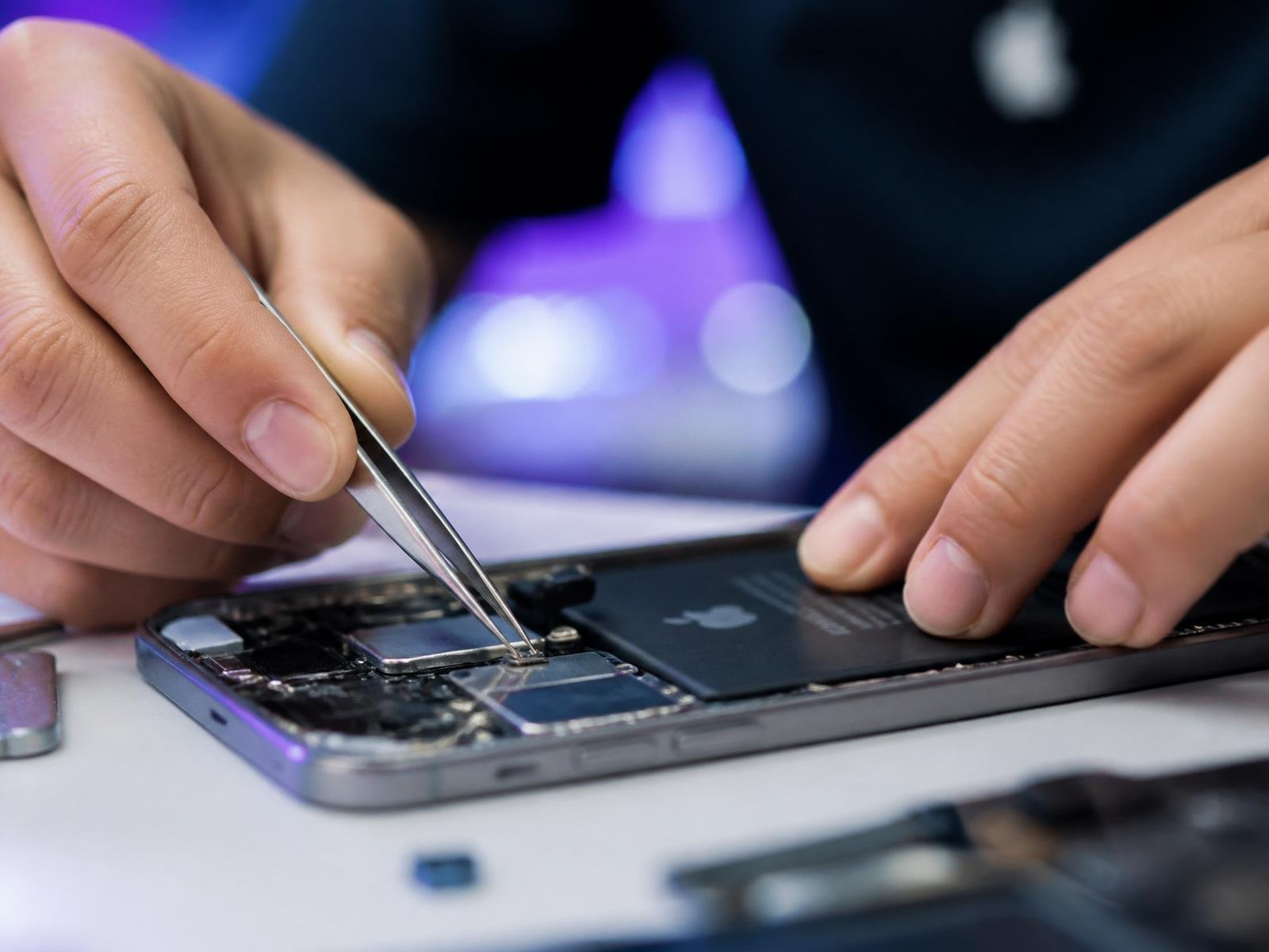 Präzise Handy-Reparatur – Detailaufnahme